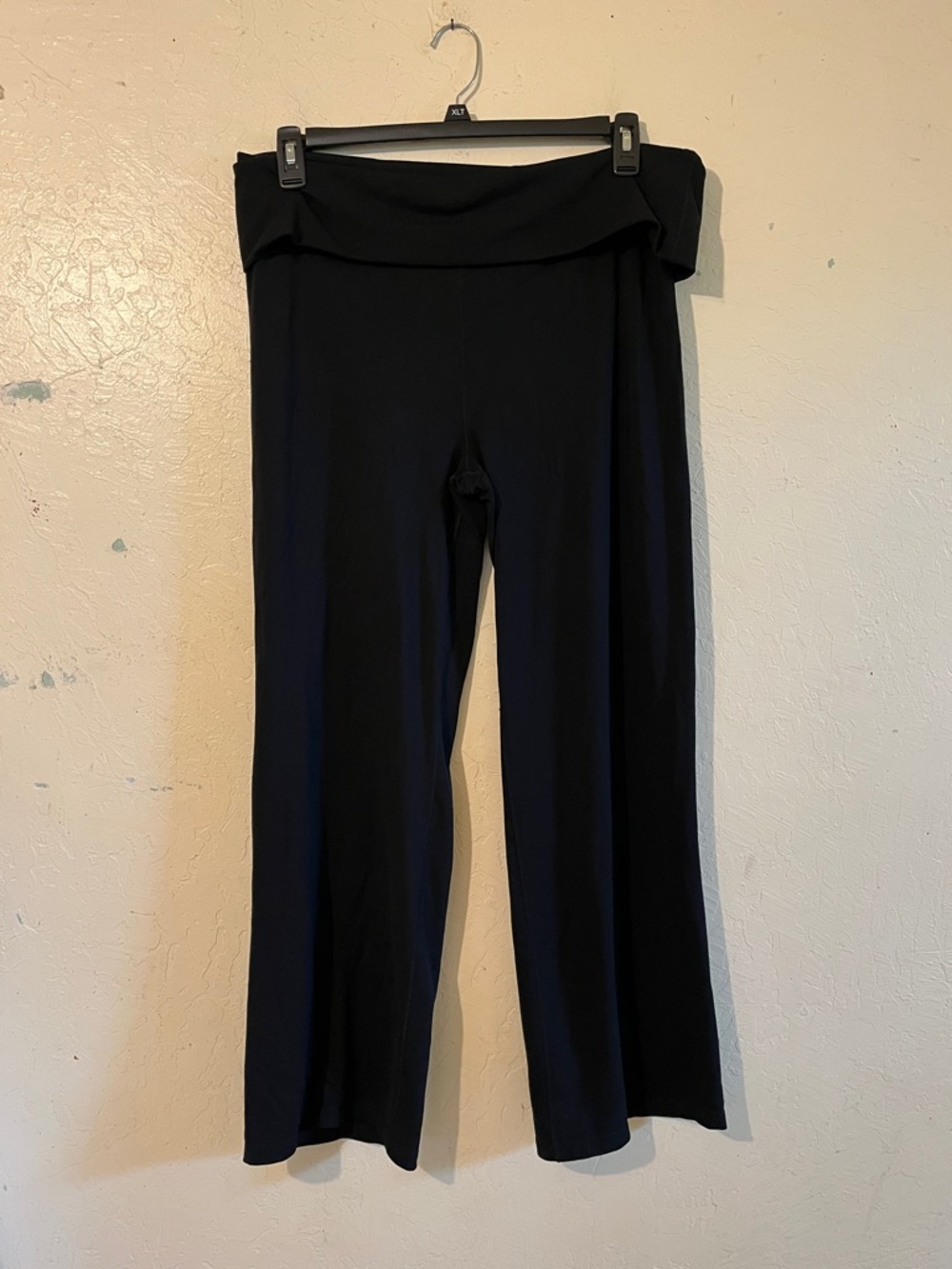 Nike Black Fold-Over Waist Yoga Flare Leggings